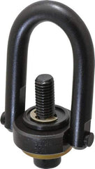 Jergens - 2,500 Lb Load Capacity Safety Engineered Center Pull Hoist Ring - 28 Ft/Lb Torque, 1/2 - 13 Thread, 4140 Alloy Steel, Black Oxide Finish - Benchmark Tooling