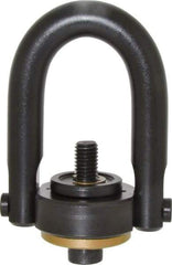 Jergens - 2,500 Lb Load Capacity Safety Engineered Center Pull Hoist Ring - 28 Ft/Lb Torque, 1/2 - 13 Thread, 4140 Alloy Steel, Black Oxide Finish - Benchmark Tooling