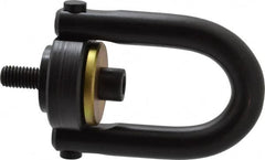 Jergens - 2,500 Lb Load Capacity Safety Engineered Center Pull Hoist Ring - 28 Ft/Lb Torque, 1/2 - 13 Thread, 4140 Alloy Steel, Black Oxide Finish - Benchmark Tooling