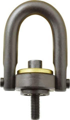 Jergens - 2,500 Lb Load Capacity Safety Engineered Center Pull Hoist Ring - 28 Ft/Lb Torque, 1/2 - 13 Thread, 4140 Alloy Steel, Black Oxide Finish - Benchmark Tooling