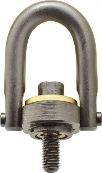 Jergens - 4,000 Lb Load Capacity Safety Engineered Center Pull Hoist Ring - 60 Ft/Lb Torque, 5/8 - 11 Thread, 4140 Alloy Steel, Black Oxide Finish - Benchmark Tooling