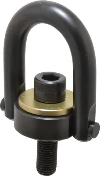 Jergens - 10,000 Lb Load Capacity Safety Engineered Center Pull Hoist Ring - 230 Ft/Lb Torque, 1-8 Thread, 4140 Alloy Steel, Black Oxide Finish - Benchmark Tooling