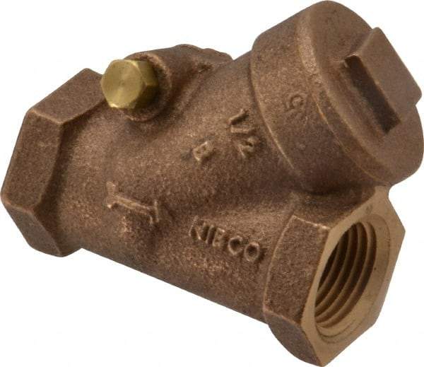 NIBCO - 1/2" Bronze Check Valve - Y-Pattern, FNPT x FNPT, 200 WOG - Benchmark Tooling