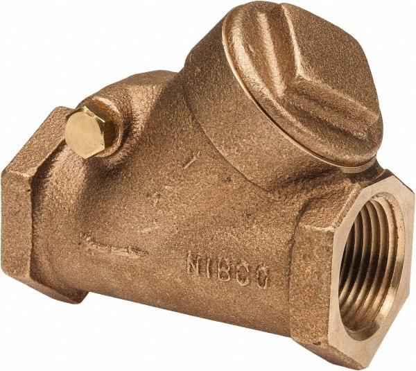 NIBCO - 1" Bronze Check Valve - Y-Pattern, FNPT x FNPT, 300 WOG - Benchmark Tooling