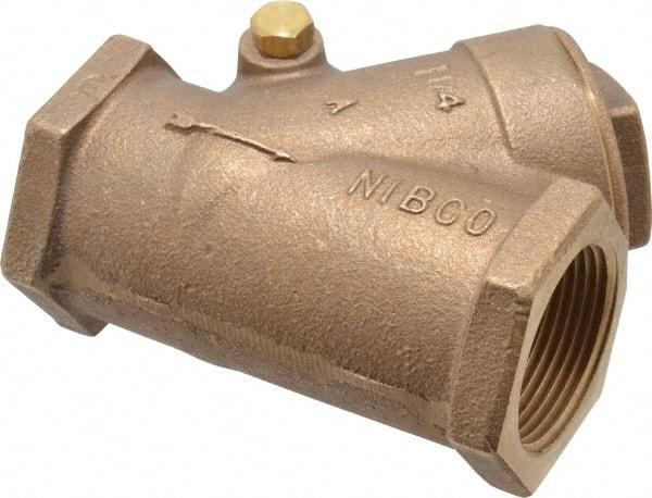 NIBCO - 1-1/4" Bronze Check Valve - Y-Pattern, FNPT x FNPT, 300 WOG - Benchmark Tooling