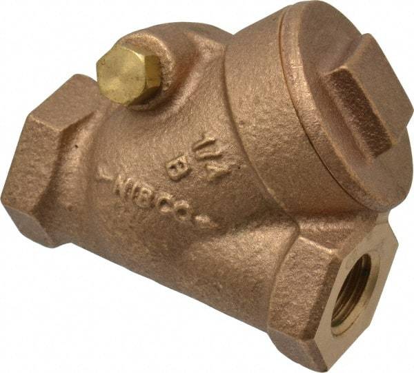 NIBCO - 1/4" Bronze Check Valve - Y-Pattern, FNPT x FNPT, 300 WOG - Benchmark Tooling