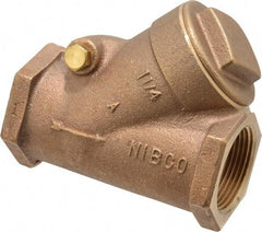 NIBCO - 1-1/4" Bronze Check Valve - Y-Pattern, FNPT x FNPT, 300 WOG - Benchmark Tooling