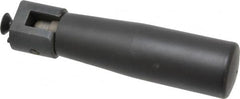 Elesa - M6x1.0 Stem, Revolving (Folding) Handwheel & Machine Handle - Technopolymer Cylindrical Handle, Steel Stem, 3.54" Handle Length, 4.65" OAL - Benchmark Tooling