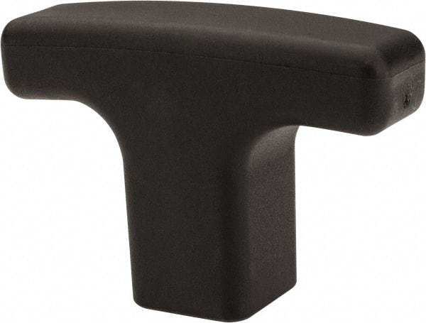 Elesa - 1/4-20 Hole Thread, 1.57" Head Length, Technopolymer, Female Insert T Handle - 0.47" Hole Depth, 1/2" Hub Diam, 0.78" Hub Height, Black - Benchmark Tooling