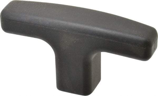 Elesa - 3/8-16 Hole Thread, 3.14" Head Length, Technopolymer, Female Insert T Handle - 0.78" Hole Depth, 3/4" Hub Diam, 1.02" Hub Height, Black - Benchmark Tooling