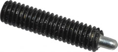 Jergens - M4 x 0.7, 16mm Thread Length, 2.5mm Plunger Projection, Steel Threaded Spring Plunger - 1.78mm Max Plunger Diam, 16mm Plunger Length, 0.32 Kg Init End Force, 1.04 Kg Final End Force, 2mm Hex - Benchmark Tooling