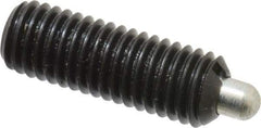 Jergens - M10 x 1.5, 29mm Thread Length, 5mm Plunger Projection, Steel Threaded Spring Plunger - 4.72mm Max Plunger Diam, 29mm Plunger Length, 1.26 Kg Init End Force, 3.26 Kg Final End Force, 5mm Hex - Benchmark Tooling