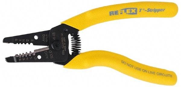 Ideal - 18 to 10 AWG Capacity Wire Stripper - 7" OAL, Cushion Grip Handle - Benchmark Tooling