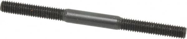 Jergens - M6x1.0 80mm OAL Equal Double Threaded Stud - Alloy Steel, Black Oxide Finish, 27mm Equal Thread Length, Metric - Benchmark Tooling