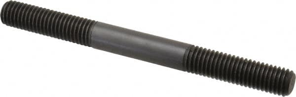 Jergens - M10x1.50 110mm OAL Equal Double Threaded Stud - Alloy Steel, Black Oxide Finish, 35mm Equal Thread Length, Metric - Benchmark Tooling