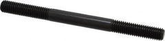 Jergens - M10x1.50 125mm OAL Equal Double Threaded Stud - Alloy Steel, Black Oxide Finish, 35mm Equal Thread Length, Metric - Benchmark Tooling