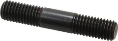 Jergens - M12x1.75 65mm OAL Equal Double Threaded Stud - Alloy Steel, Black Oxide Finish, 22mm Equal Thread Length, Metric - Benchmark Tooling