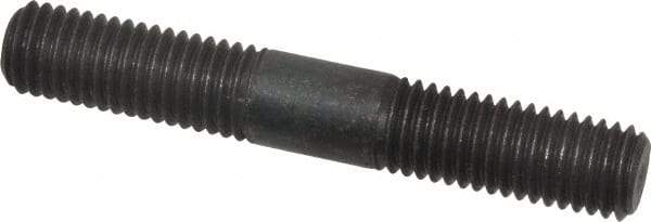 Jergens - M12x1.75 80mm OAL Equal Double Threaded Stud - Alloy Steel, Black Oxide Finish, 30mm Equal Thread Length, Metric - Benchmark Tooling