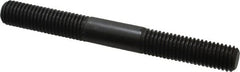 Jergens - M12x1.75 110mm OAL Equal Double Threaded Stud - Alloy Steel, Black Oxide Finish, 39mm Equal Thread Length, Metric - Benchmark Tooling