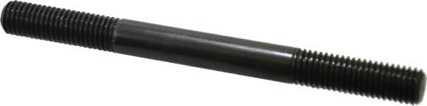 Jergens - M12x1.75 140mm OAL Equal Double Threaded Stud - Alloy Steel, Black Oxide Finish, 39mm Equal Thread Length, Metric - Benchmark Tooling