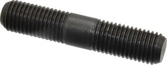 Jergens - M16x2.0 80mm OAL Equal Double Threaded Stud - Alloy Steel, Black Oxide Finish, 29mm Equal Thread Length, Metric - Benchmark Tooling