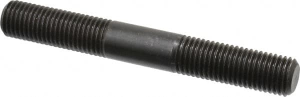 Jergens - M16x2.0 125mm OAL Equal Double Threaded Stud - Alloy Steel, Black Oxide Finish, 47mm Equal Thread Length, Metric - Benchmark Tooling