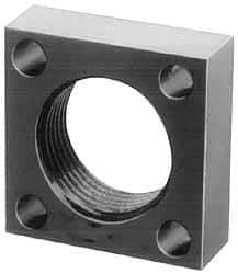 Jergens - 1-5/16 - 16 Thread, 17/64" Mounting Hole, Low Carbon Steel Clamp Mounting Block - 1-5/8" Thick x 1-5/8" Long x 1/2" Wide - Benchmark Tooling