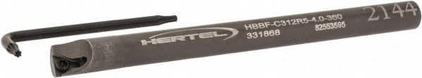 Hertel - 0.36" Min Bore Diam, 4" OAL, 5/16" Shank Diam, HBBF Indexable Boring Bar - 3-1/8" Max Bore Depth, TD.. Insert, Screw Holding Method - Benchmark Tooling