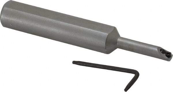 Hertel - 0.3" Min Bore Diam, 4" OAL, 5/8" Shank Diam, HBBF Indexable Boring Bar - 1-1/4" Max Bore Depth, TD.. Insert, Screw Holding Method - Benchmark Tooling