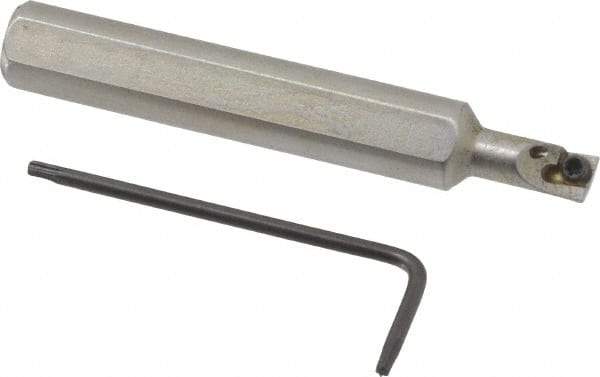Hertel - 0.23" Min Bore Diam, 2-1/2" OAL, 3/8" Shank Diam, HBBC Indexable Boring Bar - 1/2" Max Bore Depth, CD.. Insert, Screw Holding Method - Benchmark Tooling