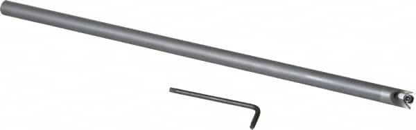 Hertel - 0.438" Min Bore Diam, 10" OAL, 3/8" Shank Diam, HBBQ Indexable Boring Bar - 3-3/4" Max Bore Depth, TPC.. Insert, Screw Holding Method - Benchmark Tooling