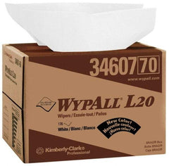 WypAll - L20 Dry General Purpose Wipes - Brag Box/Double Top Box, 16-3/4" x 12-1/2" Sheet Size, White - Benchmark Tooling