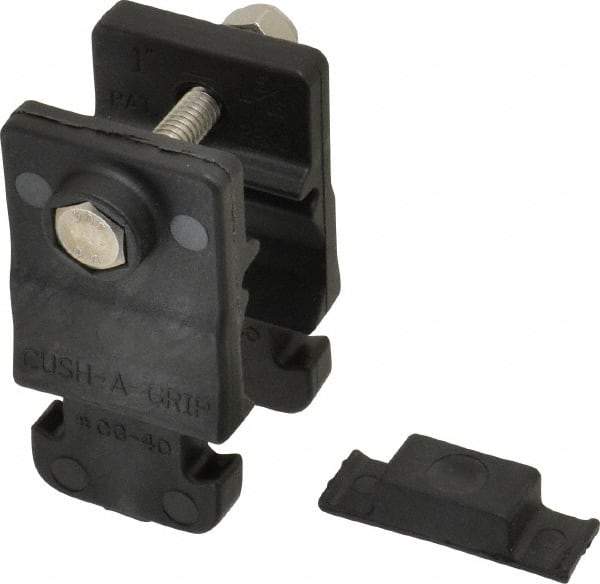 ZSI - 3/4" Pipe, Cushion Clamp - Black, 200 Lb Capacity, Glass Filled Nylon 6 - Benchmark Tooling