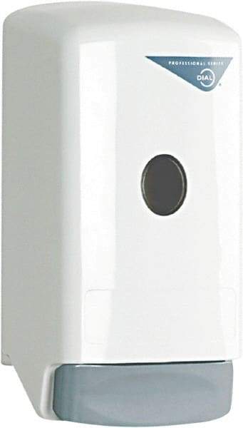 Dial - 800 mL Liquid Hand Soap Dispenser - Plastic, Hanging, White - Benchmark Tooling