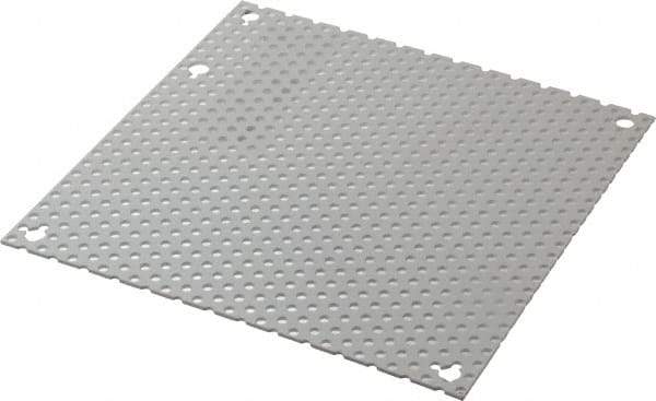 Cooper B-Line - 6-1/4" OAW x 6-1/4" OAH Powder Coat Finish Electrical Enclosure Perforated Panel - 8" x 8" Box, 16 Gauge Steel, Use with 884-1/886-1 - Benchmark Tooling