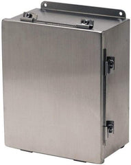 Cooper B-Line - Stainless Steel Standard Enclosure Hinge Flat Cover - NEMA 4, 12, 13, 3RX, 4X, 10" Wide x 12" High x 6" Deep, Corrosion Resistant, Dust-tight, Rainproof & Watertight - Benchmark Tooling