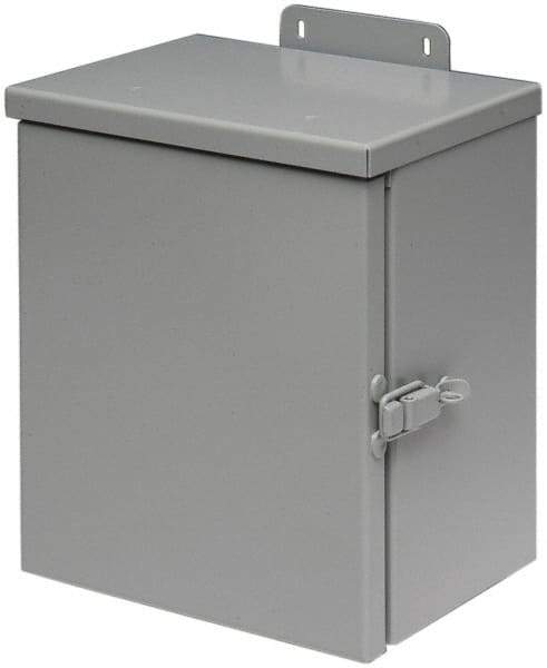 Cooper B-Line - Steel Junction Box Enclosure Hinge Flat Cover - NEMA 3R, 12" Wide x 12" High x 6" Deep, Rainproof - Benchmark Tooling