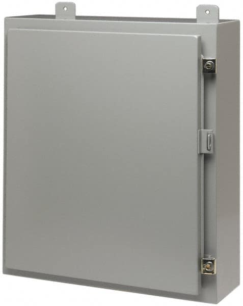 Cooper B-Line - Steel Standard Enclosure Screw Flat Cover - NEMA 12, 13, 20" Wide x 20" High x 6" Deep, Dirt-tight & Dust-tight - Benchmark Tooling