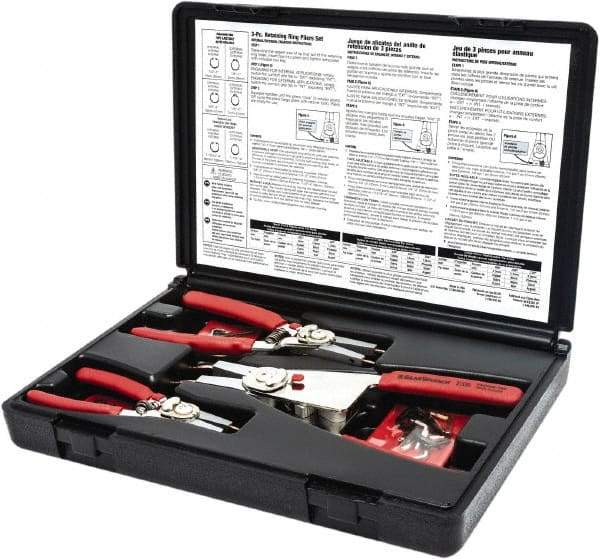 GearWrench - 6 Piece, 1/8 to 4" Bore, 1/8 to 4" Shaft, Convertible Retaining Ring Pliers Set - Comes in Blow Molded Case - Benchmark Tooling