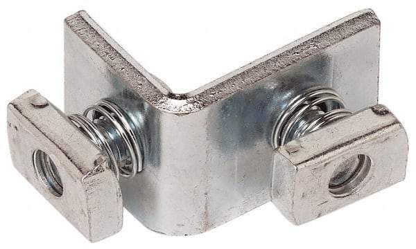 Cooper B-Line - Zinc Plated Carbon Steel 90° Preassembled Strut Fitting - 1/2" Bolt, 2 Holes, Used with Cooper B Line Channel & Strut (All Sizes Except B62 & B72) - Benchmark Tooling