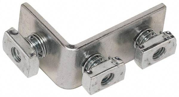 Cooper B-Line - Zinc Plated Carbon Steel 90° Preassembled Strut Fitting - 1/2" Bolt, 3 Holes, Used with Cooper B Line Channel & Strut (All Sizes Except B62 & B72) - Benchmark Tooling