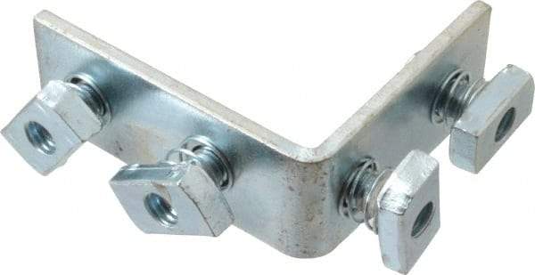 Cooper B-Line - Zinc Plated Carbon Steel 90° Preassembled Strut Fitting - 1/2" Bolt, 4 Holes, Used with Cooper B Line Channel & Strut (All Sizes Except B62 & B72) - Benchmark Tooling