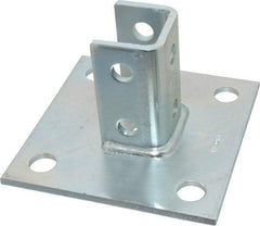 Cooper B-Line - Zinc Plated Carbon Steel Strut Post Base - 1/2" Bolt, 6 Holes, Used with Cooper B Line Channel & Strut (All Sizes Except B62 & B72) - Benchmark Tooling