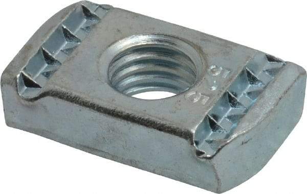 Cooper B-Line - 1/2" Rod, Zinc Plated Carbon Steel Spring Channel Strut Nut with O Spring - 2000 Lb Capacity, 1/2" Bolt, 1 Hole, Used with Cooper B Line B42, B52, B54 & B56 Channel & Strut - Benchmark Tooling