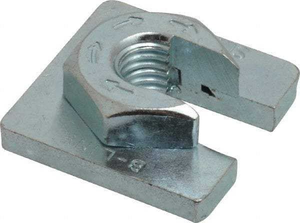 Cooper B-Line - 1/2" Rod, Zinc Plated Carbon Steel Slip On Square Washer, Lock Strut Nut - 1350 Lb Capacity, 1/2-13" Bolt, 1 Hole, Used with Cooper B Line Channel & Strut (All Sizes Except B62 & B72) - Benchmark Tooling