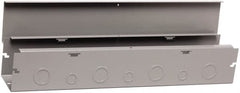 Cooper B-Line - 6" High x 152mm Wide x 24" Long, Screw Mount Solid Wall Wire Duct - Gray, 7 (Bottom) & 7 (Top) Knockouts, Hinged Cover, Steel - Benchmark Tooling