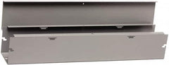 Cooper B-Line - 4" High x 102mm Wide x 24" Long, Screw Mount Solid Wall Wire Duct - Gray, 7 (Bottom) & 7 (Top) Knockouts, Hinged Cover, Steel - Benchmark Tooling