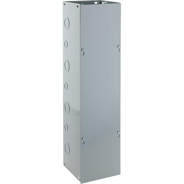 Cooper B-Line - 6" High x 152mm Wide x 24" Long, Screw Mount Solid Wall Wire Duct - Gray, 7 (Bottom) & 7 (Top) Knockouts, Screw Cover, Steel - Benchmark Tooling