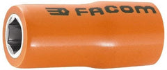 Facom - 1/2" Drive, Standard Hand Socket - 12 Points, 2-3/64" OAL, Alloy Steel - Benchmark Tooling