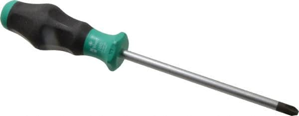 Wera - #3, 10-1/2" OAL, Standard Phillips Screwdriver - 6" Blade Length, Round Shank, Ergonomic Handle - Benchmark Tooling